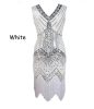 Adult Female Costumes to Hire - White Gastsby flapper debazzled dress